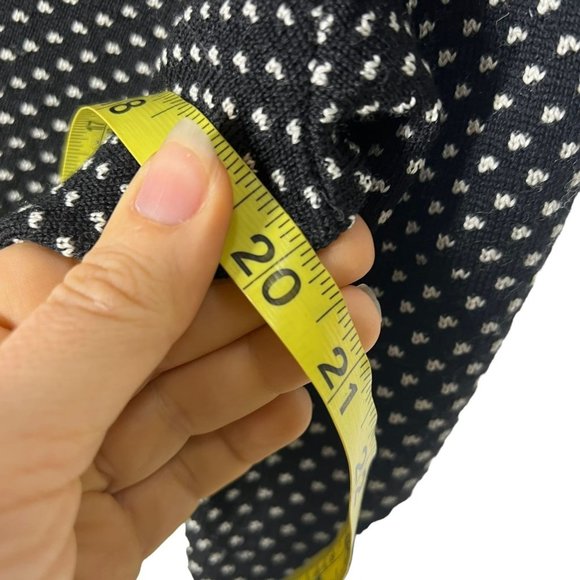 Brooks Brother Black White V Neck Dotted Long Sleeve Knit Sweater Top Medium - Picture 7 of 7